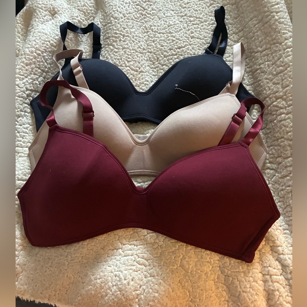 Stylish Women's Bra Set - Black, Beige, and Burgundy